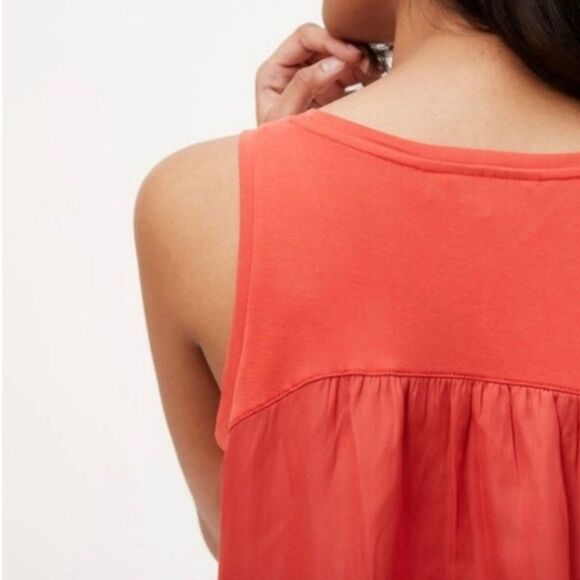 LOFT Petite Orange Mixed Media Tank - Picture 10 of 11